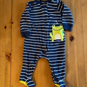 Carter's Blue and Yellow Striped Frog Footie